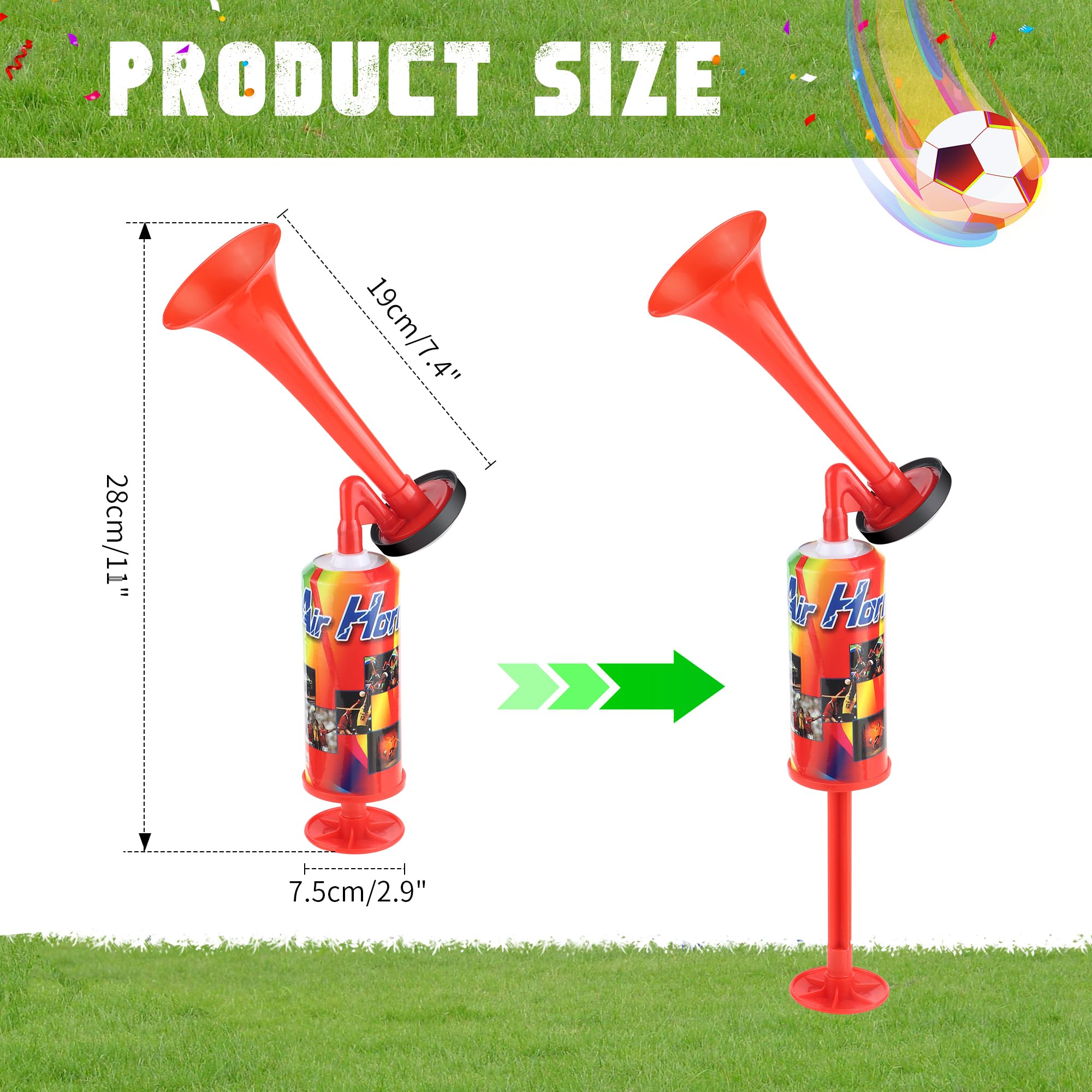 JSMTKJ Tromba da Stadio, Trombetta da Stadio Manuale, Air Horn Estremamente Forte per Partite di Calcio, Eventi Sportivi, Nautica, Celebrazioni