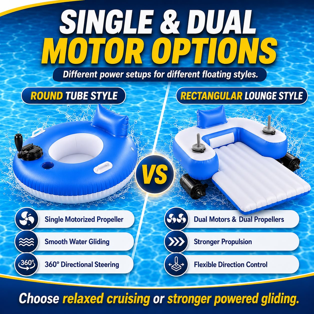 Sillon de Piscina Motorizado para Adultos Tumbona Electrica Hinchable Agua A