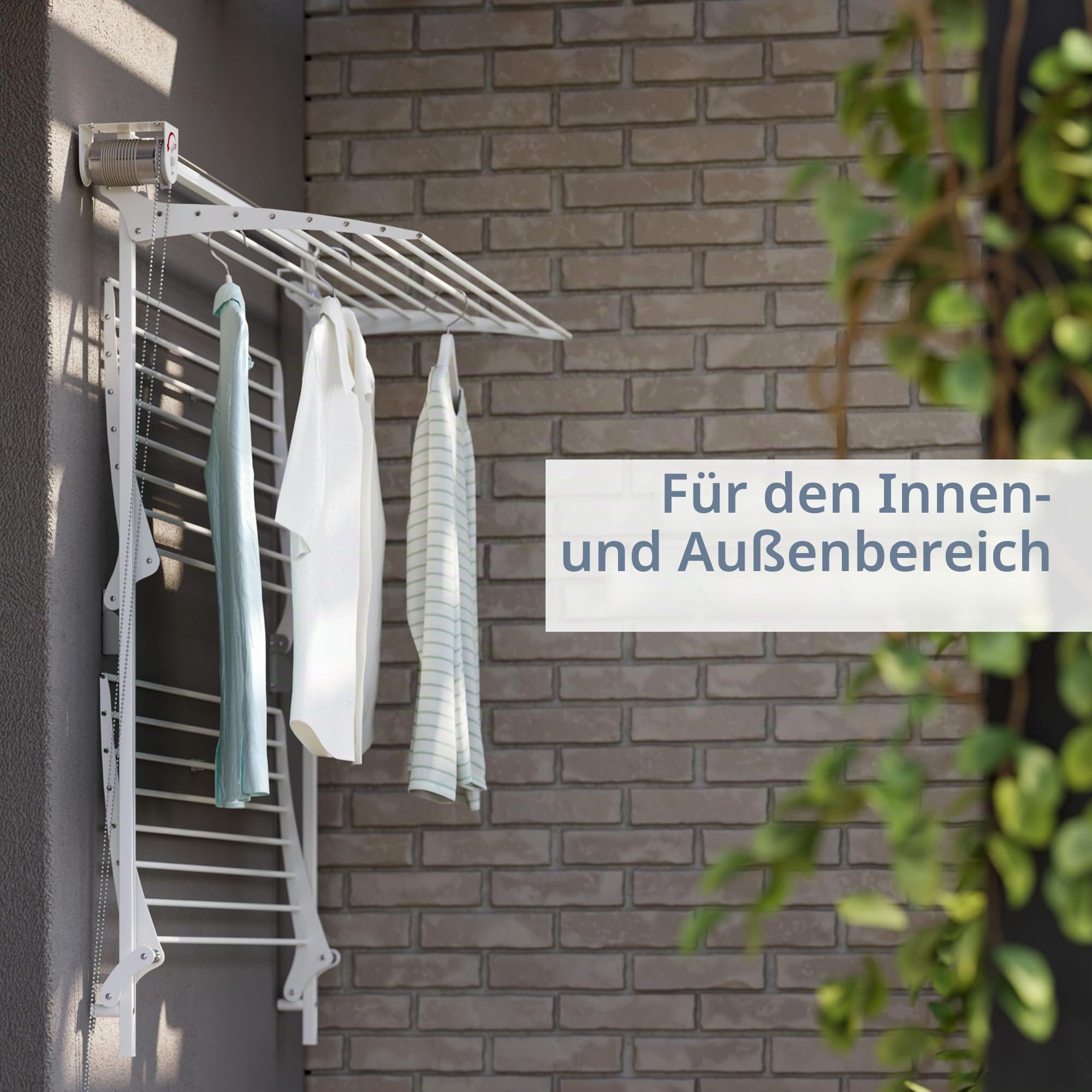 Foxydry Tower Wand Wäscheständer, vertikaler Wäscheständer für den Innen- und Außenbereich aus Aluminium und Stahl (Weiß, 100)