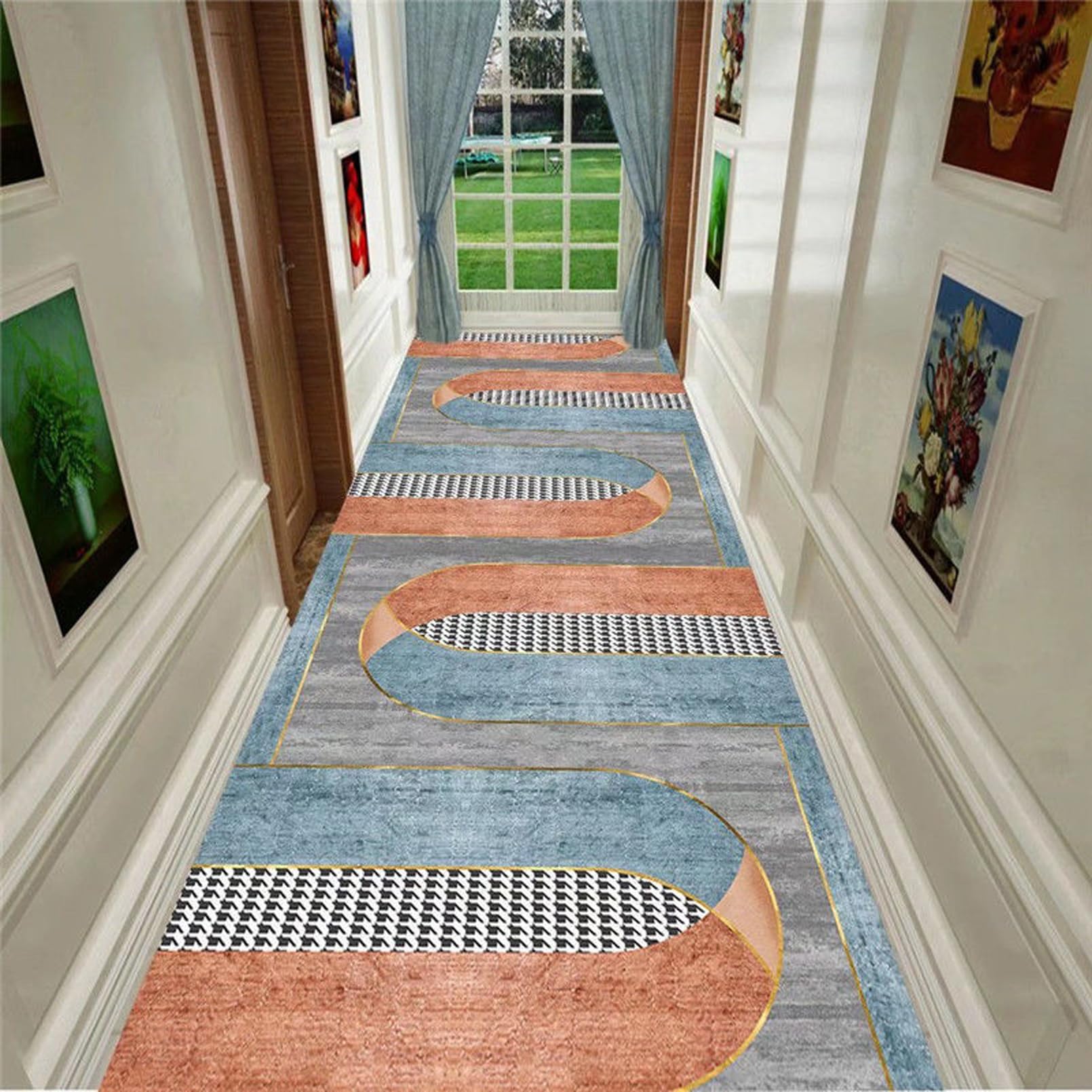 DITANHUO Carpet Runner for Hallway Long Carpet Contemporary Passage Runner Rug for Hallway,0.8m x 2.5m