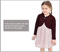 Vista 3 de Lilax Cárdigan tipo bolero de tejido de punto, manga larga, cierre de botón, para niñas pequeñas