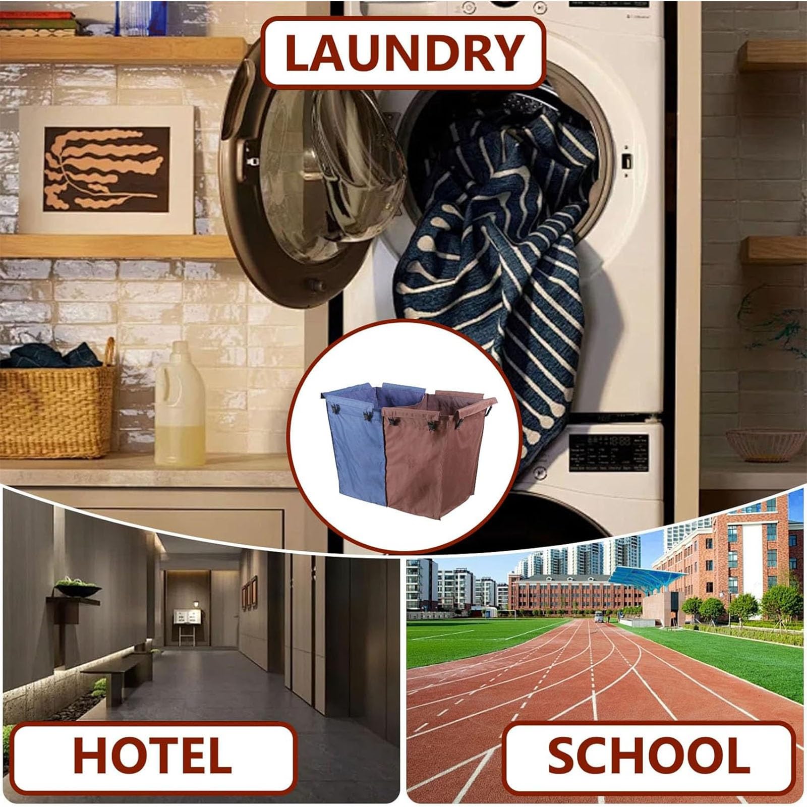 Tkanina Oxford, wodoodporna torba do przechowywania na sucho i mokro - zwężana torba zastępcza na sucho i mokro do wózka lnianego, torba na wózek do pracy w pokoju hotelowym, torba klasyfikacyjna
