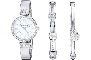 Premium Women's Crystal Accented Watch and Bracelet Set
