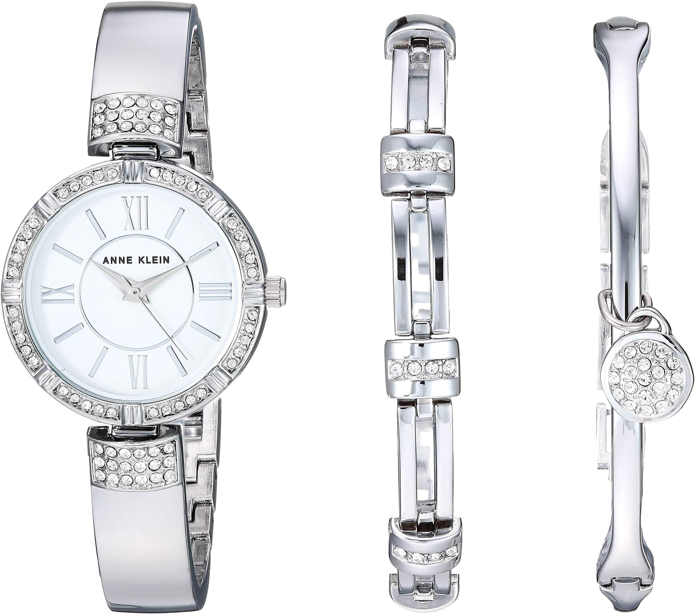 Women's Premium Crystal Accented Watch and Bracelet Set