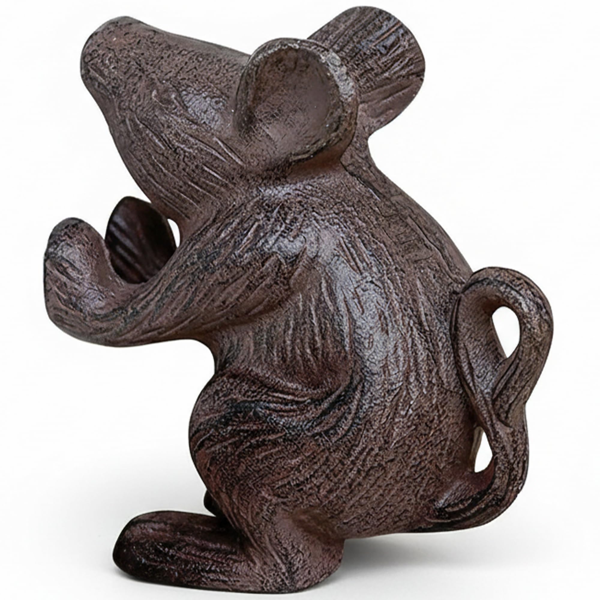 Cast Iron Mouse Door Stop by Comfify- Decorative Vintage Rustic Door Stop - Stop Your Bedroom, Bath and Exterior Doors with Style - Rustic Brown Color
