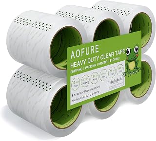12 Rolls Heavy Duty Packing Tape for Moving Boxes, Reinforced Mailing Tape for Packages, Strong Clear Packing Tape 2 Inch Wide, 2.7 Mil, 1.88" X 55 yd, Total 660Y, Packing Tape Refills