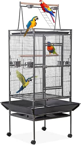 HSM 68 Inch Wrought Iron Large Bird Flight Cage with
