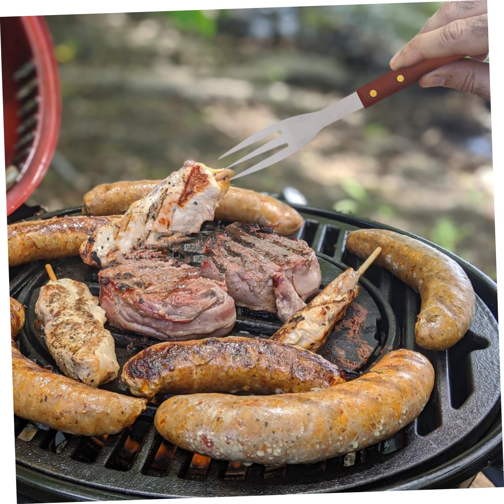 Kit de Utensilios de Acero Inoxidable y Madera 1 Juego para Parrilla