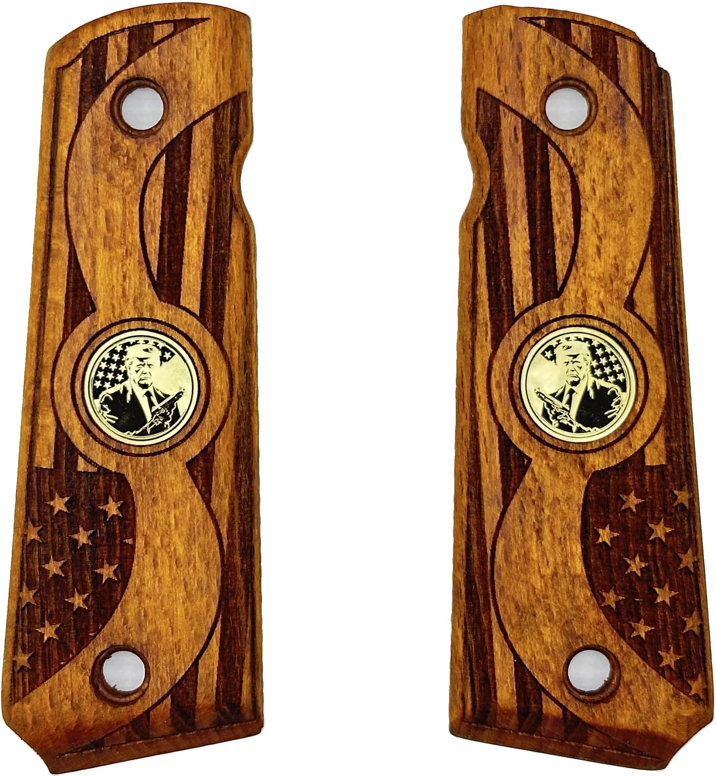 for Wooden 1911 Grips for Full-Size 1911 | 2024 Election Series, Patriot Series, MAGA, Donald Trump Special Series, Gift for Patriots