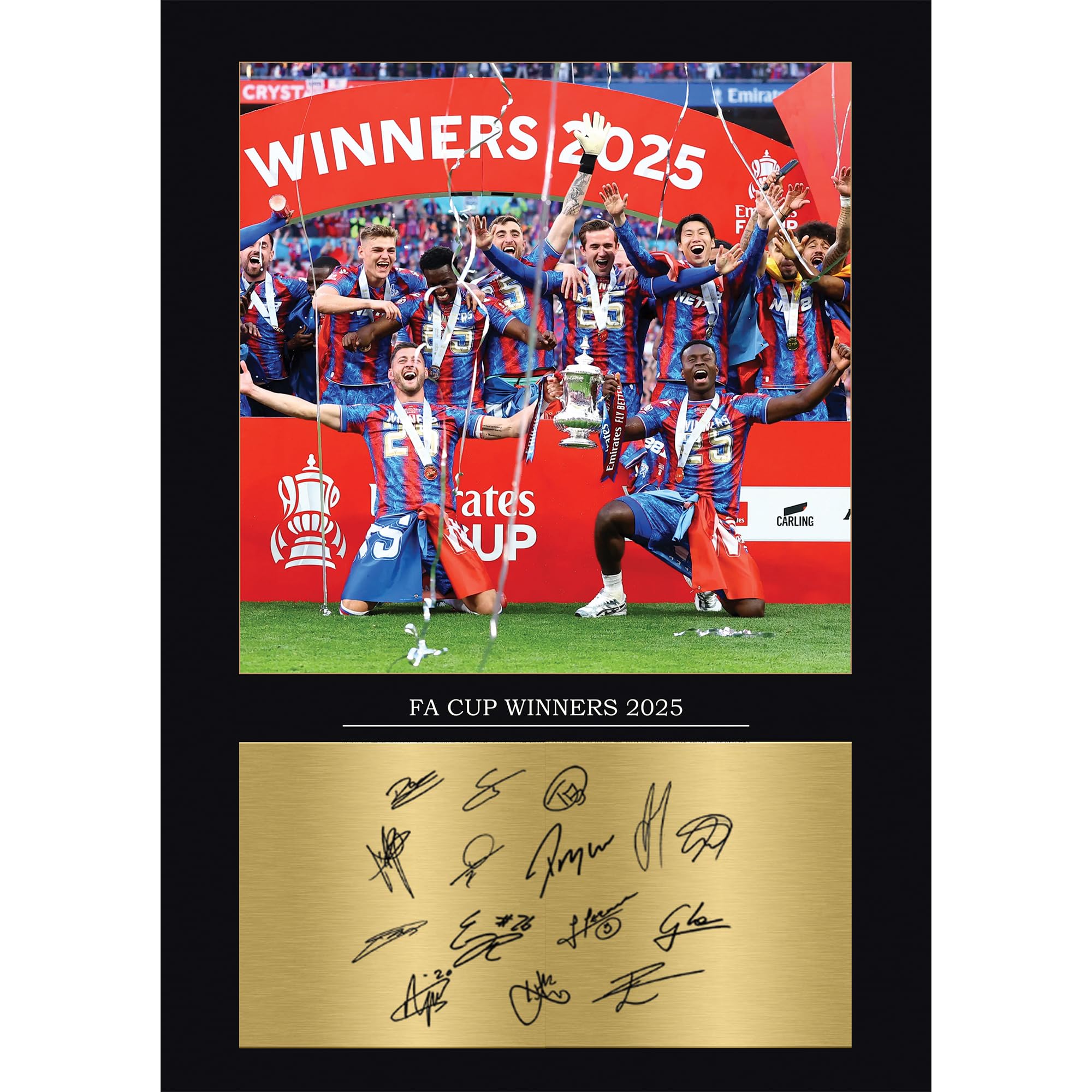 Palace FA Cup Winners Gift Signed A4 Print Display Unframed Palace Gifts For Boys Digitally Reproduced Signature Palace Gifts For Men FA Cup Winners 2025