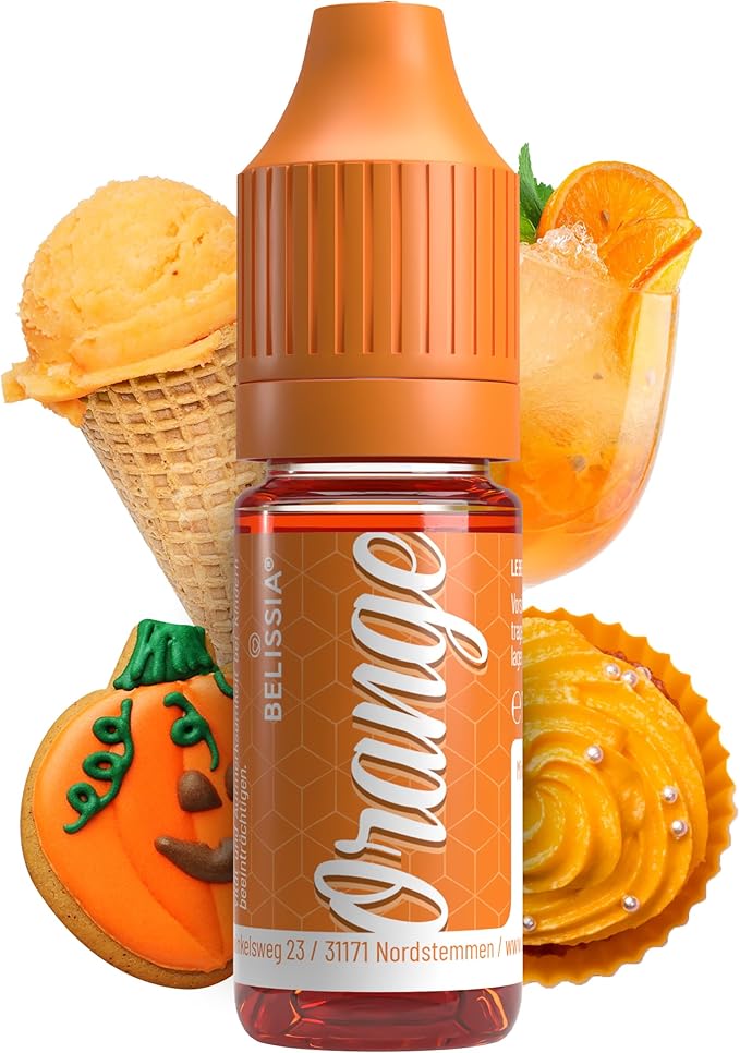 Belissia Colorant alimentaire orange - 10ml liquide & très concentré - colorant alimentaire pour la pâtisserie, la cuisine, le fondant & les desserts - vegan, fort pouvoir colorant, goût neutre