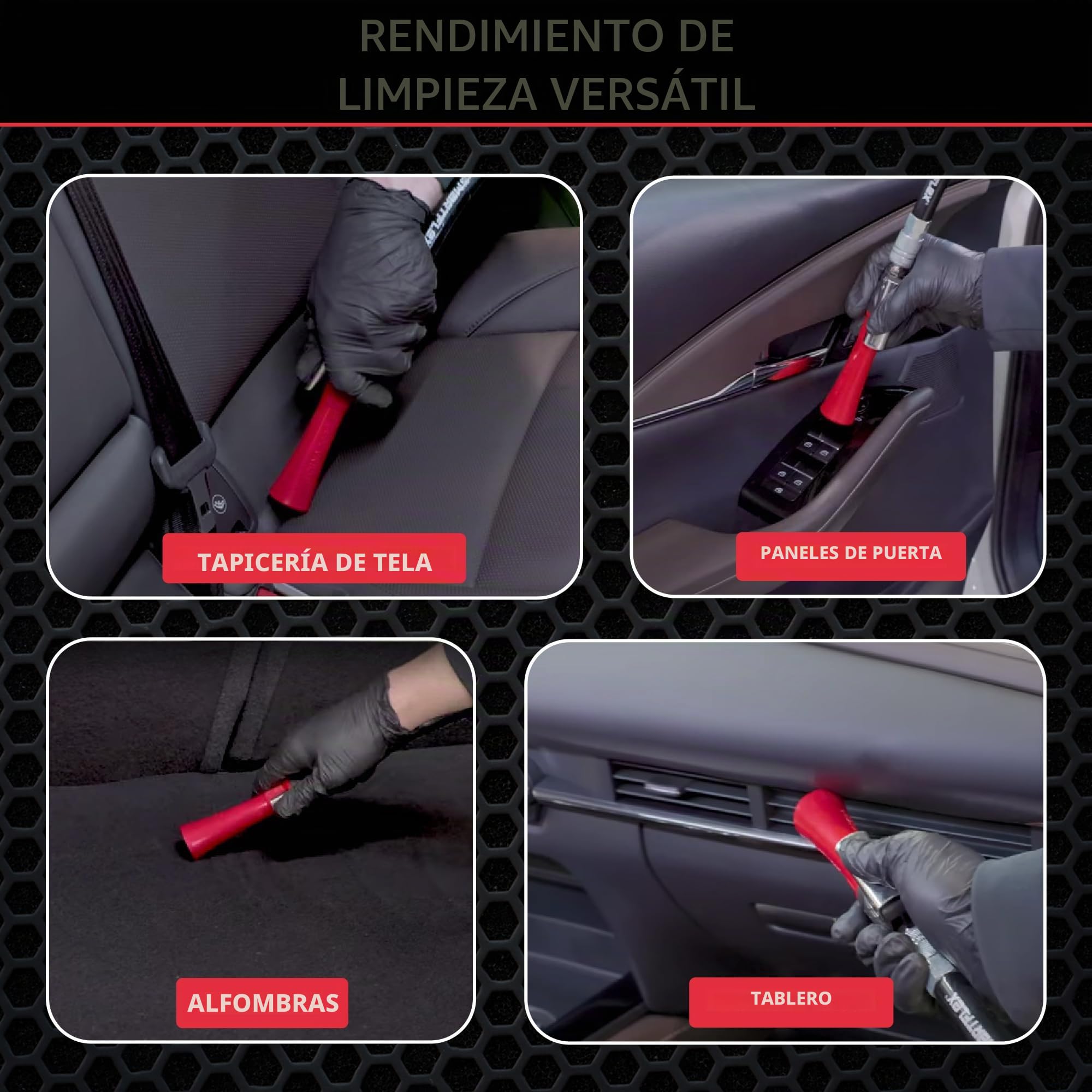 Tornador Z-007 Mini | Herramienta de limpieza de auto de alta presión compacta | Diseño ergonómico que acelera el detalle del interior | Funciona con compresor de aire | Potente y portátil