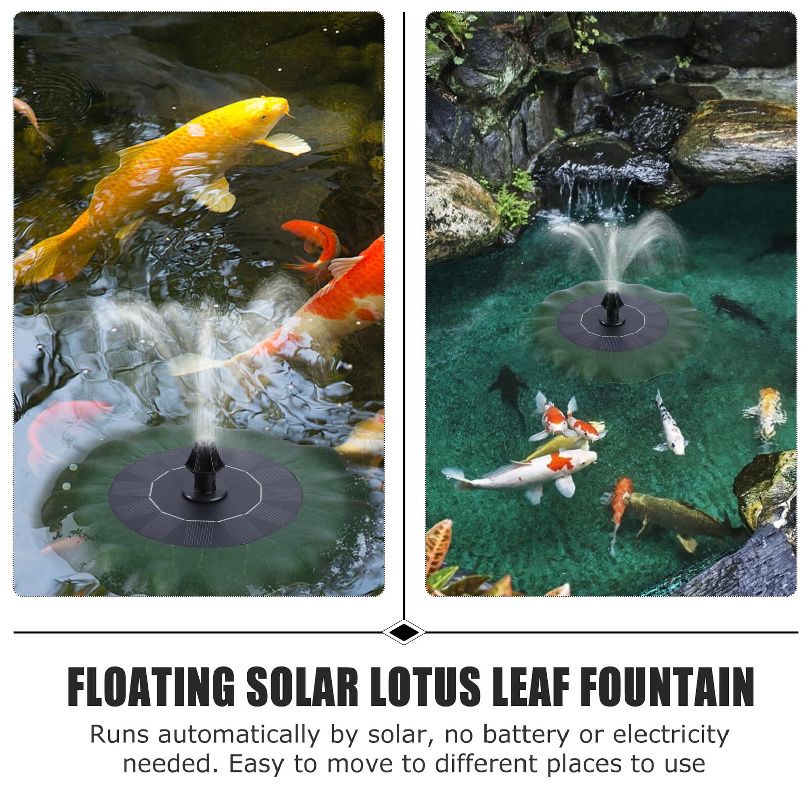 Hemobllo Pompa Acqua Solare Galleggiante Forma di Foglia di Loto per Fontana da Giardino Vaschette e Laghetti Pompa Dc Brushless Automatica Senza Batterie Decorazione Esterna Verde