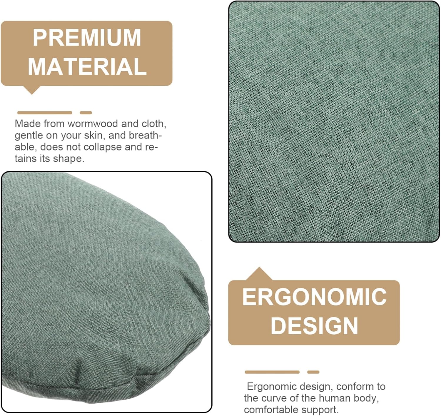 VOSAREA Ergonomic Filled Neck Support Pillow Roll Breathable Cervical Sleeping Cushion for for Office Travel Home Use Gentle Skin Retains Shape