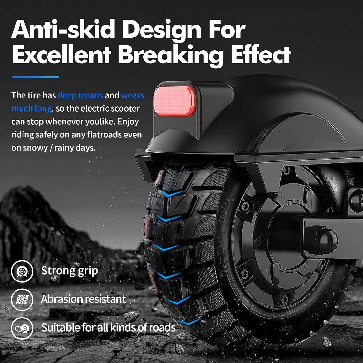 80/65-6 Scooter Tire Off-Road, 10 Inch Replacement Thickened Pneumatic Tyres 80/65-6 for Electric Scooter E-Bike Tires Inner Tubes for Motorcycle (Off Road)