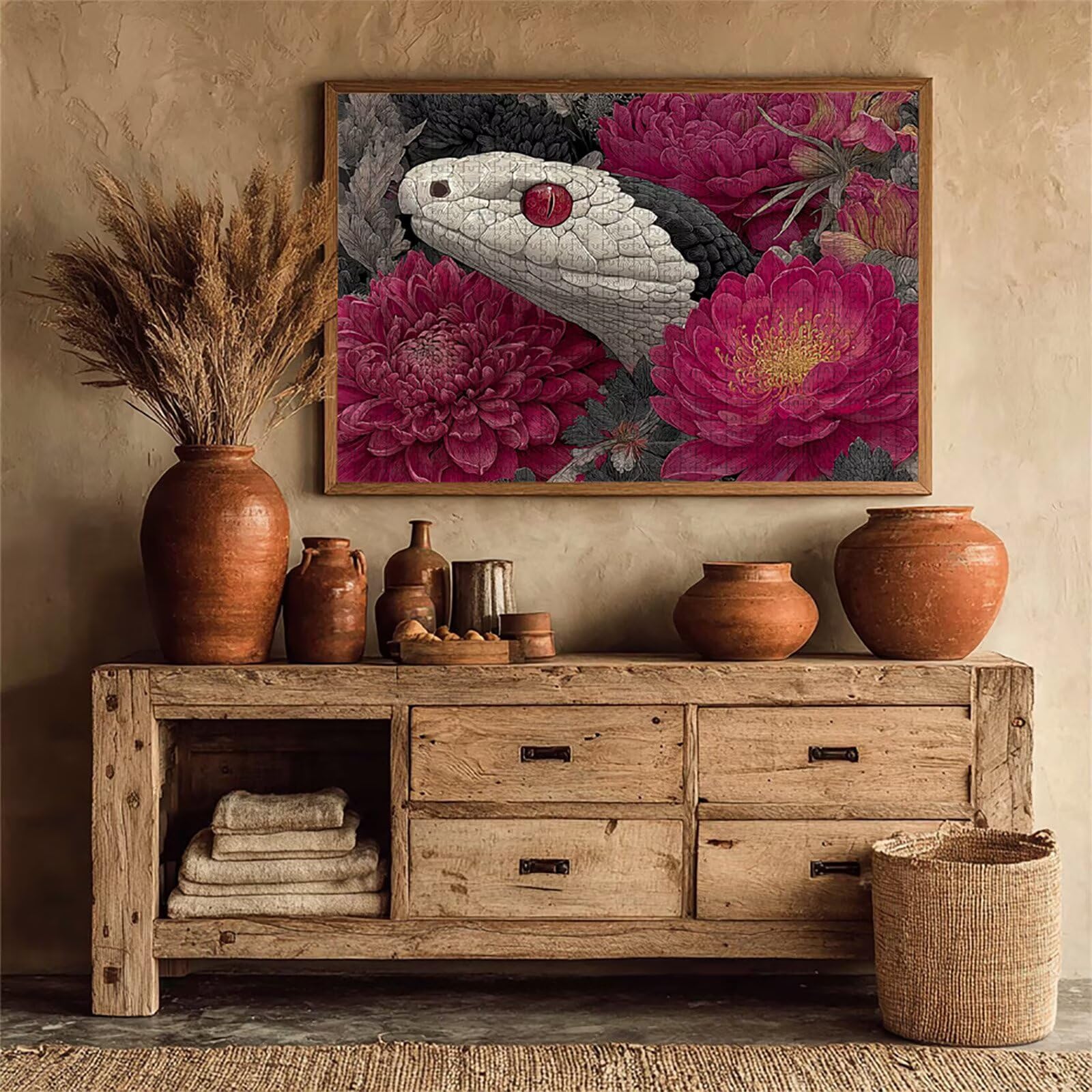 Puzzle 3000 elementów dla dorosłych kwiat, drewniane puzzle 122 x 81 cm, dla mężczyzn kobiet starszych seniorów, części ściśle do siebie pasują, dekompresja, dekoracja ścienna, prezenty dla
