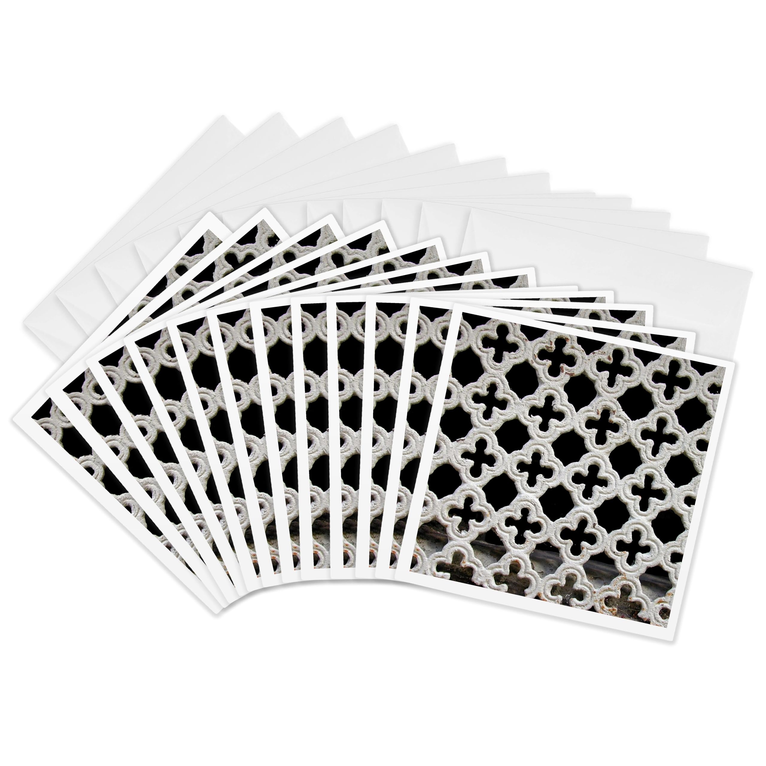 3dRose gc_233015_2 6 x 6-Inch "Image of Concrete Cut Out Crosses" Greeting Card (Set of 12)