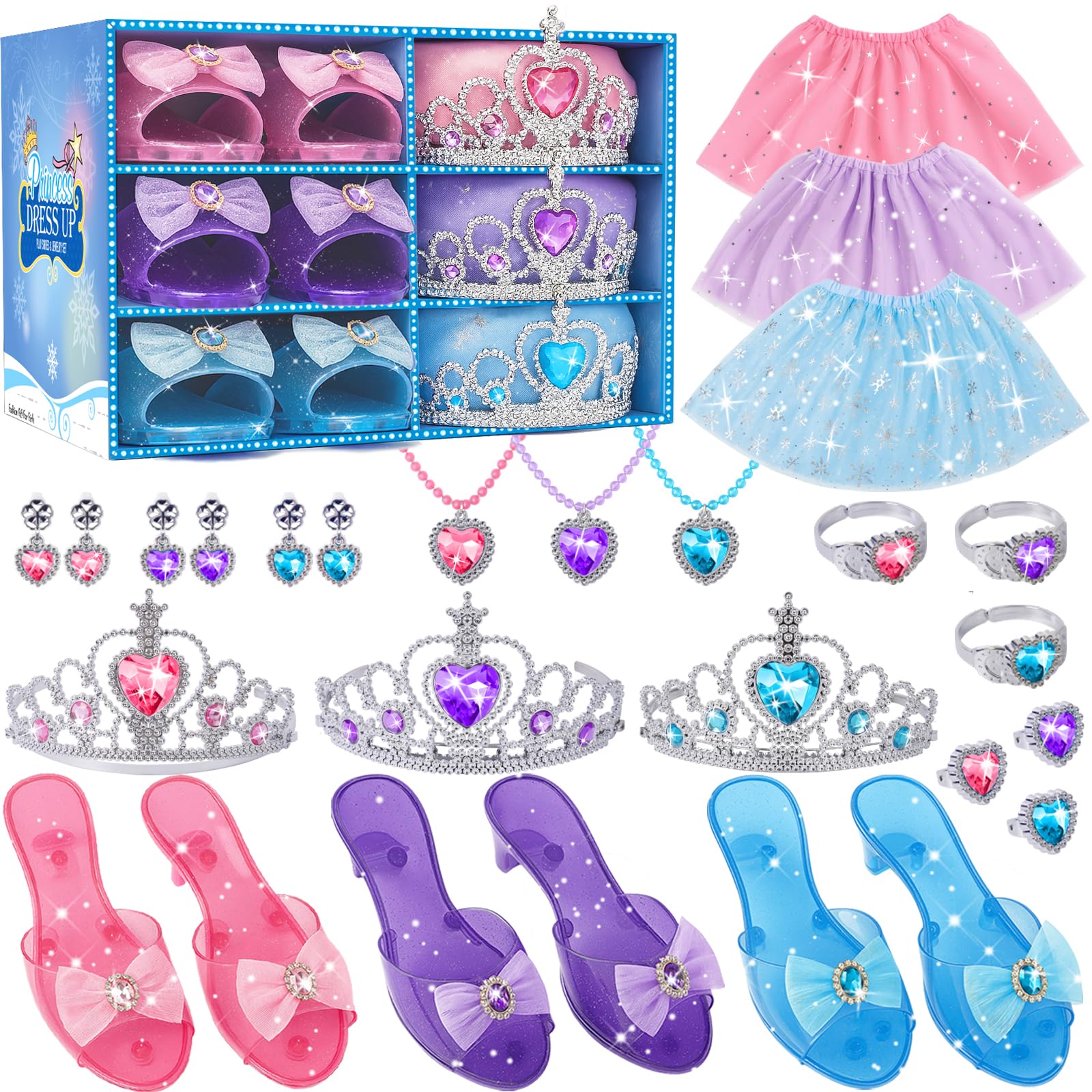 Princess Costume For Girls, Princess Dress Up For Girls 4-6 Years Old