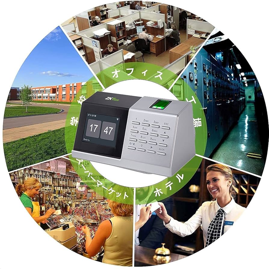 Amazon.co.jp: ZKTeco 充電式タイムレコーダー 指紋認証 タイム