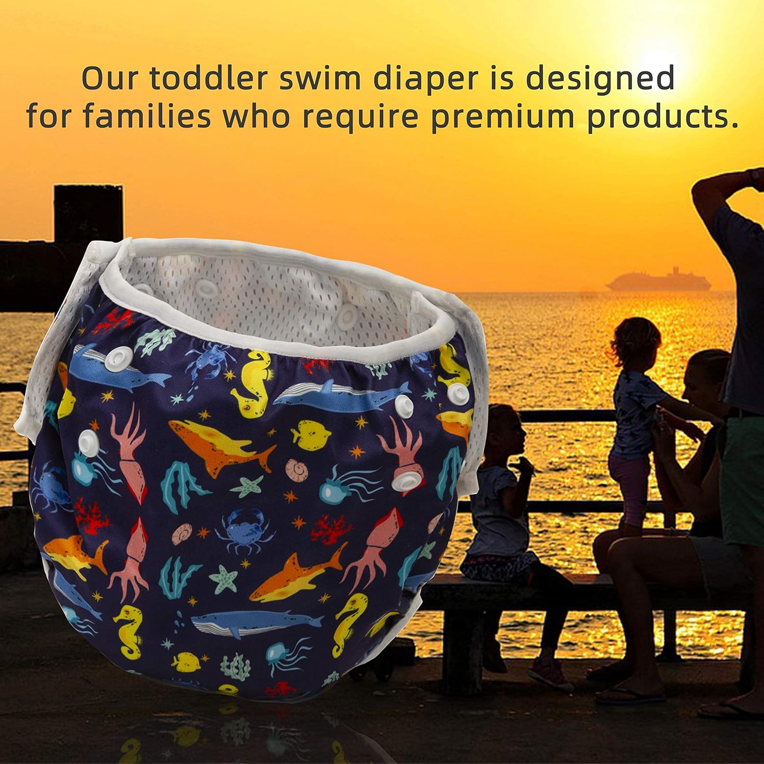 Joyo roy Reusable Swim Diaper 2pcs One Size Adjustable Baby Swim Diaper Reusable for Toddler Swimming Diapers Size 4 Soft Baby Boy Water Diapers 4T Pool & Beach Baby Essentials for Swimming Lessons - Image 7