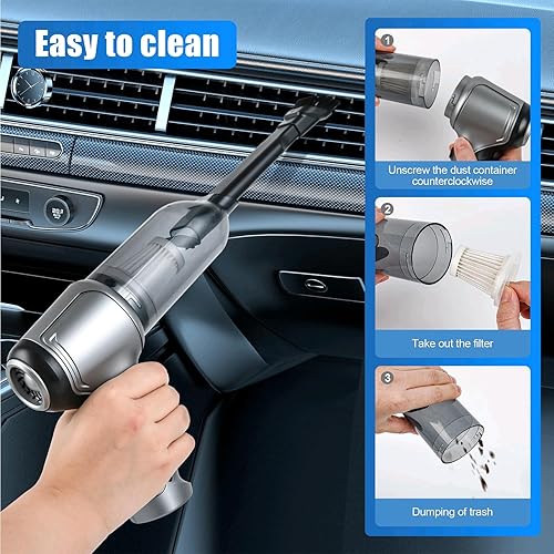 Miniatura 7 de Aspirador de coche portátil inalámbrico - 12000PA 3 en 1 aspiradora de coche de alta potencia inalámbrica de mano - Plumero de aire - Mini