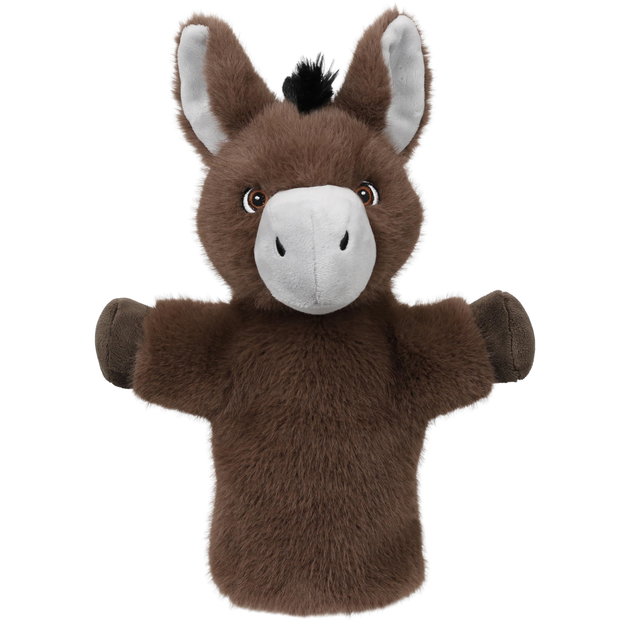 The Puppet Company Donkey Hand Puppet - Soft Grey Plush Donkey with Floppy Ears & Gentle Expression, Perfect for Imaginative Play, Storytime & Friendly Families - Animal Puppet Buddies - 25cm