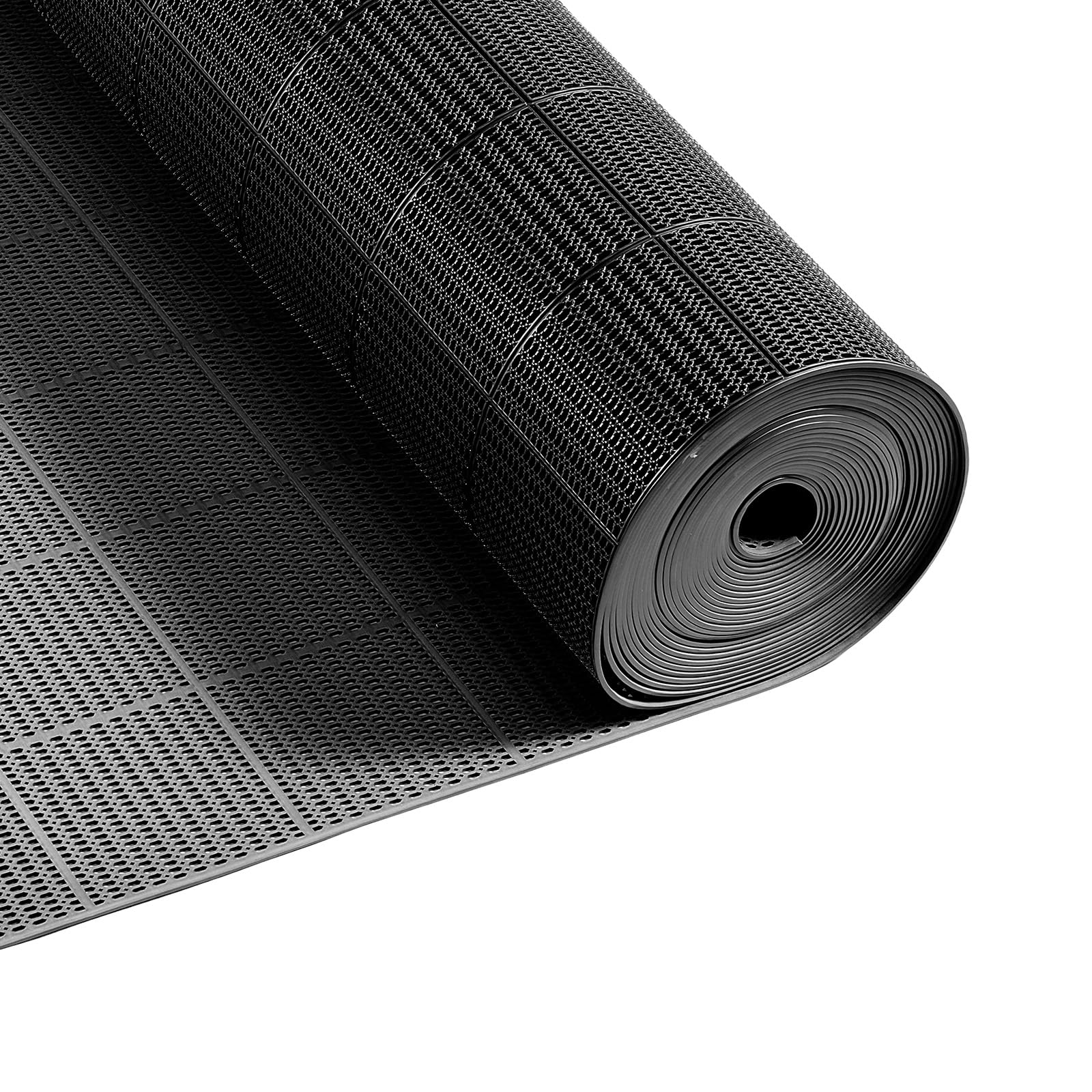 VEVOR Tapis de Drainage Antidérapant 90x1500 cm, Caillebotis Piscine en PVC, Revêtement de Sol pour Zones Humides Restauratoin Piscine Terrasse Salle de Bain, Tapis Antifatigue Drainant en Rouleau