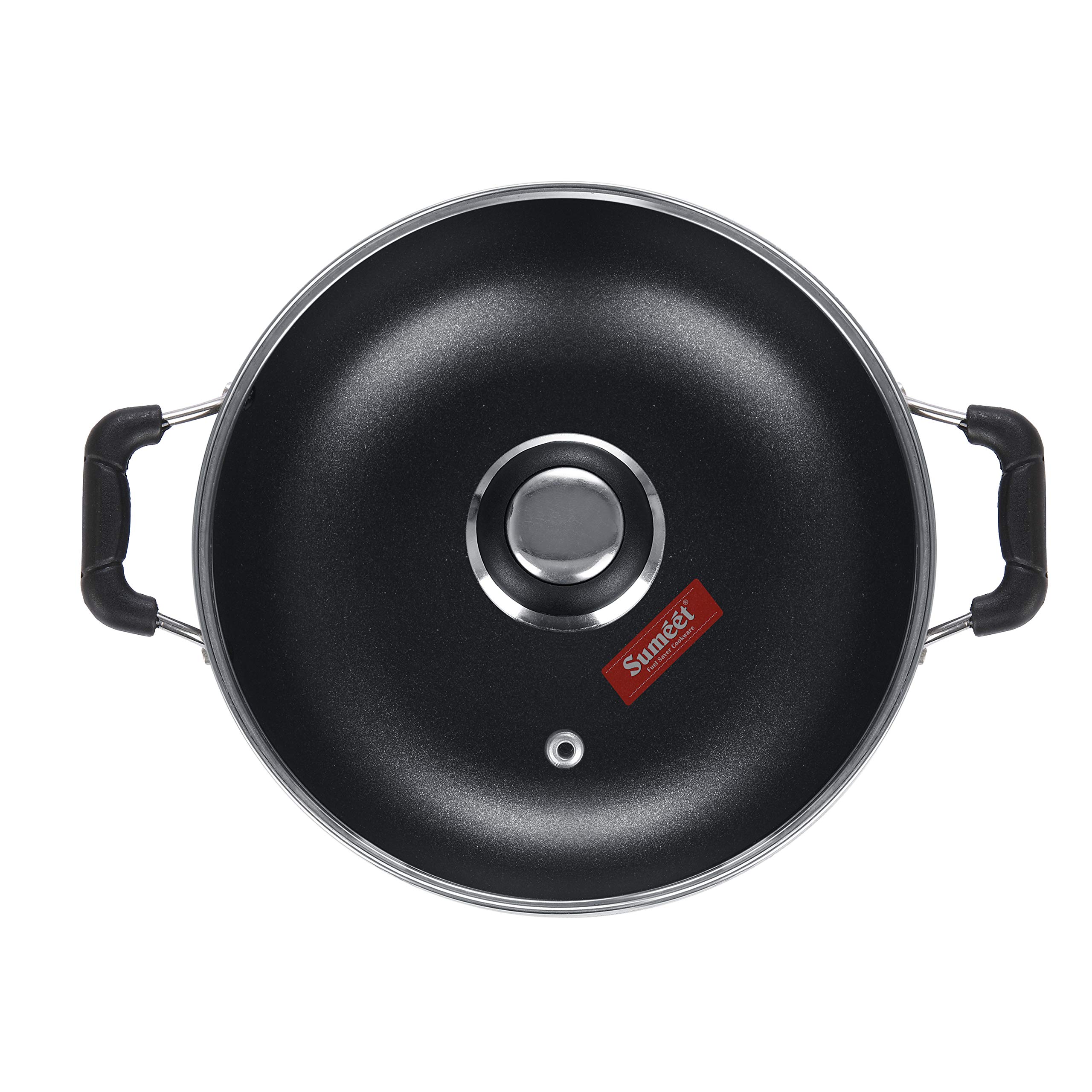 Summet 2.6mm Non Stick Glasso Deep Kadhai with Glass Lid - 2 Ltr - 22cm Dia (Silver) 4