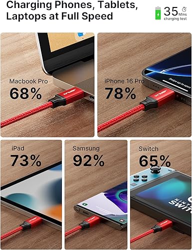 Miniatura 56 de Cable de carga rápida USB C a USB C de 60 W, JSAUX USB tipo C, cable de carga compatible con Samsung Galaxy S20 S20+ S20 Ultra Note 10 Plus A80