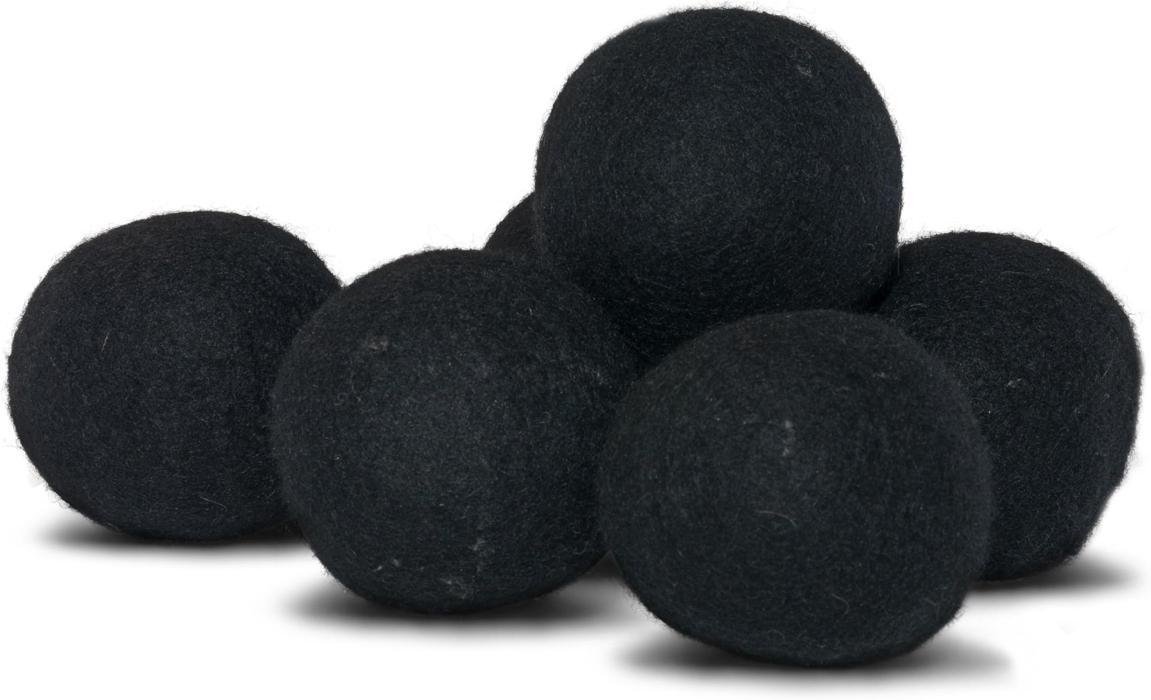 Wool Dryer Balls, Set of 6 Organic Laundry Balls for Dryer, Black, by InsideSmarts