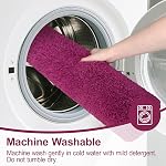 Rugs de salle de bain Non Slip 30"x20", Absorbent tapis de bain à sec rapide, Shaggy Rug de baignoire en microfibre,Extra Soft Plush, Mats de bain lavable à la machine pour le plancher de la salle de bains, Tub et douche, Bourgogne