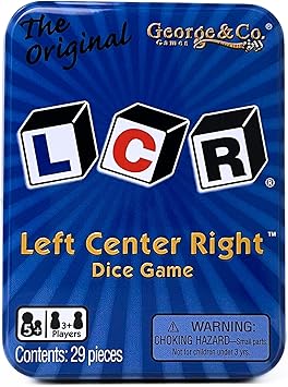 LCR® Left Center Right™ Dice Game - Blue Tin