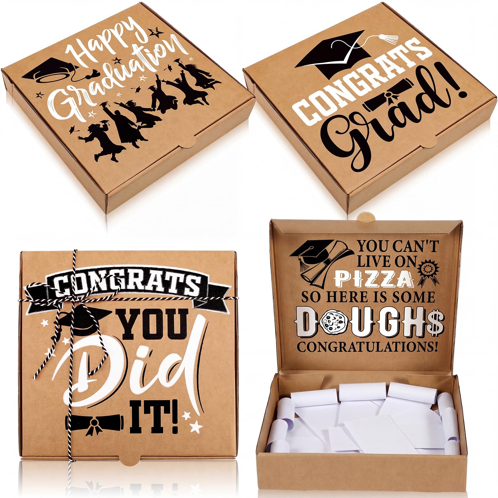 Amazon.com: Leinuosen 3 Pcs 2026 Graduation Pizza Box Money Box