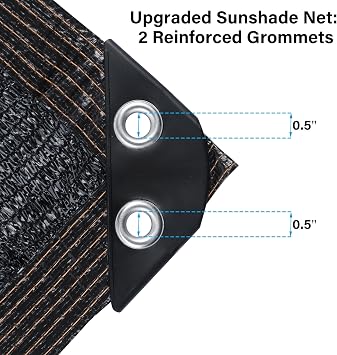 winemana 70% Black Shade Cloth, 6.6 x 10 FT Mesh Tarp with Grommets, Garden Sunblock Shade Cloth Shading Antifreezing for Plants Cover, Greenhouse, Barns Kennel, Patio, Tomatoes