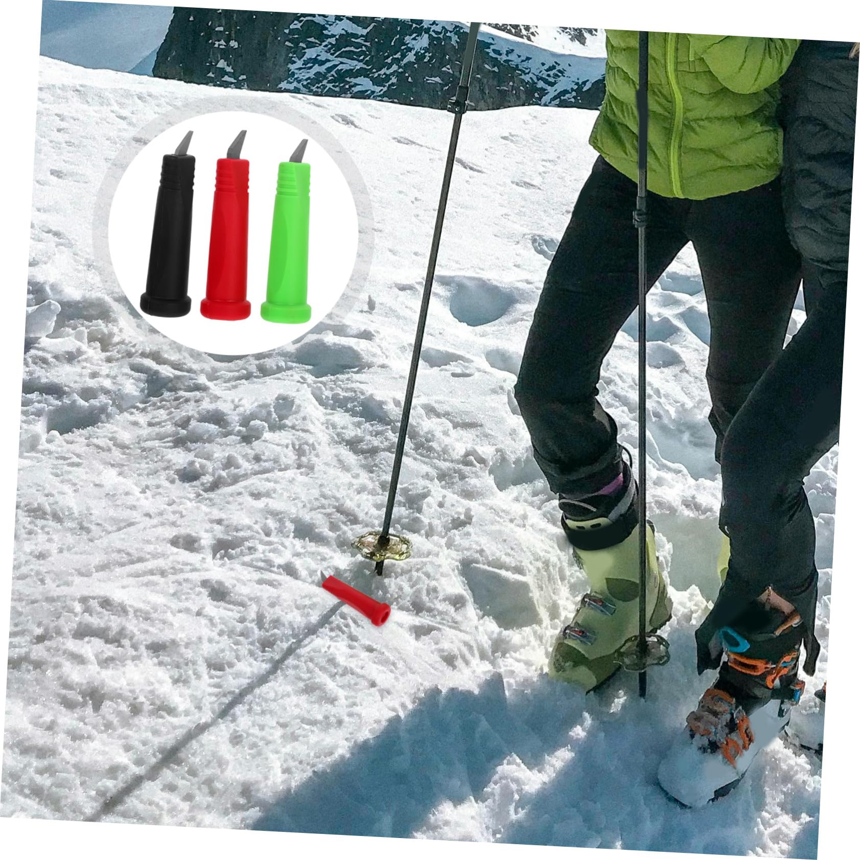 3 Stück Teiliges Walking Stick Spitzen aus Verschleißfestem Wolframstahl rutschfeste Trekking und Skistöcke Endkappen für Schneematsch Felsen Passend für Wanderer und Outdoor