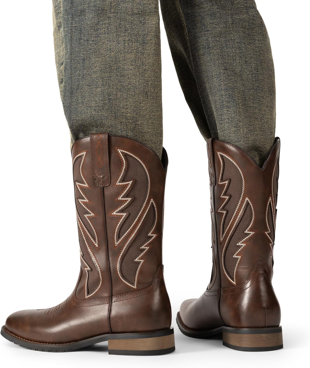 Bruno Marc Men's Durable Cowboy Classic Slip on Western Boots with Chic Embroidered Durable Short Fashionable Western Boots - Image 7