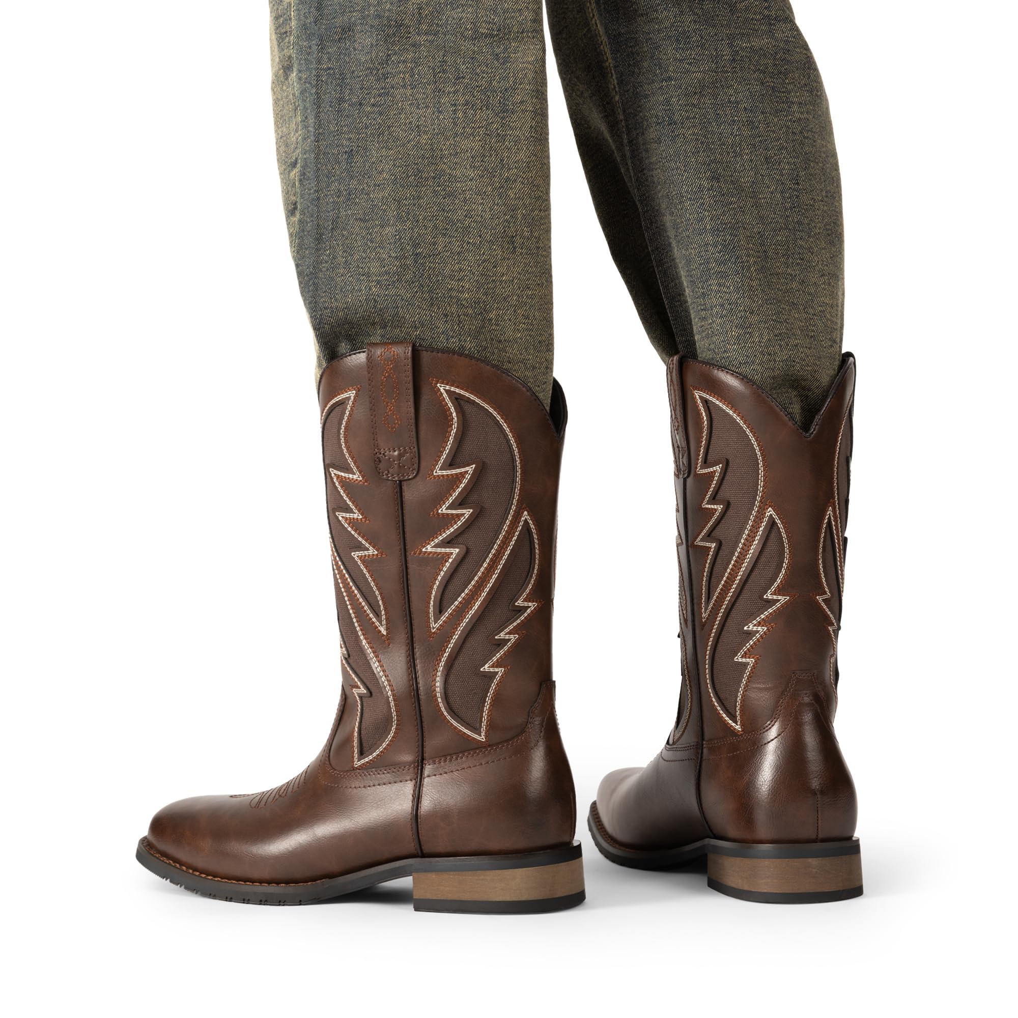Bruno Marc Stivali da uomo da cowboy classici slip on western con chic ricamato durevole breve alla moda stivali occidentali
