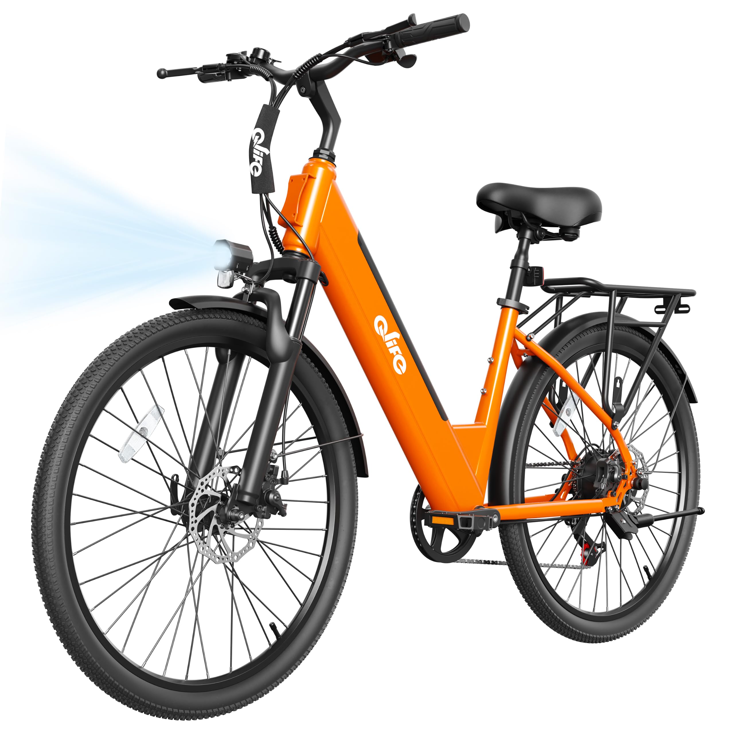 Qlife Cityone step-through electric bike orange
