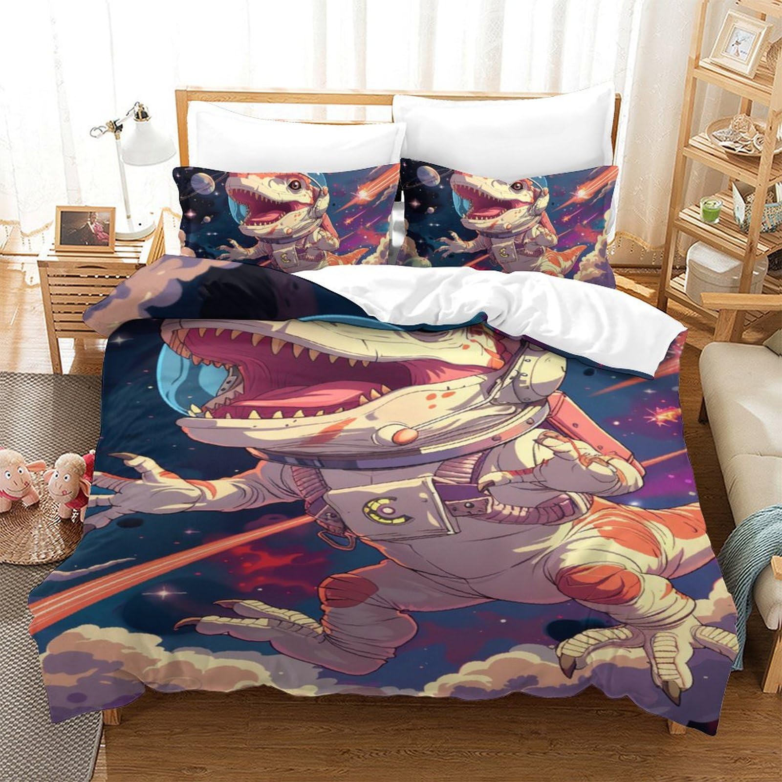 Linge de lit dinosaure respirant pour décorer une chambre d'enfant moderne