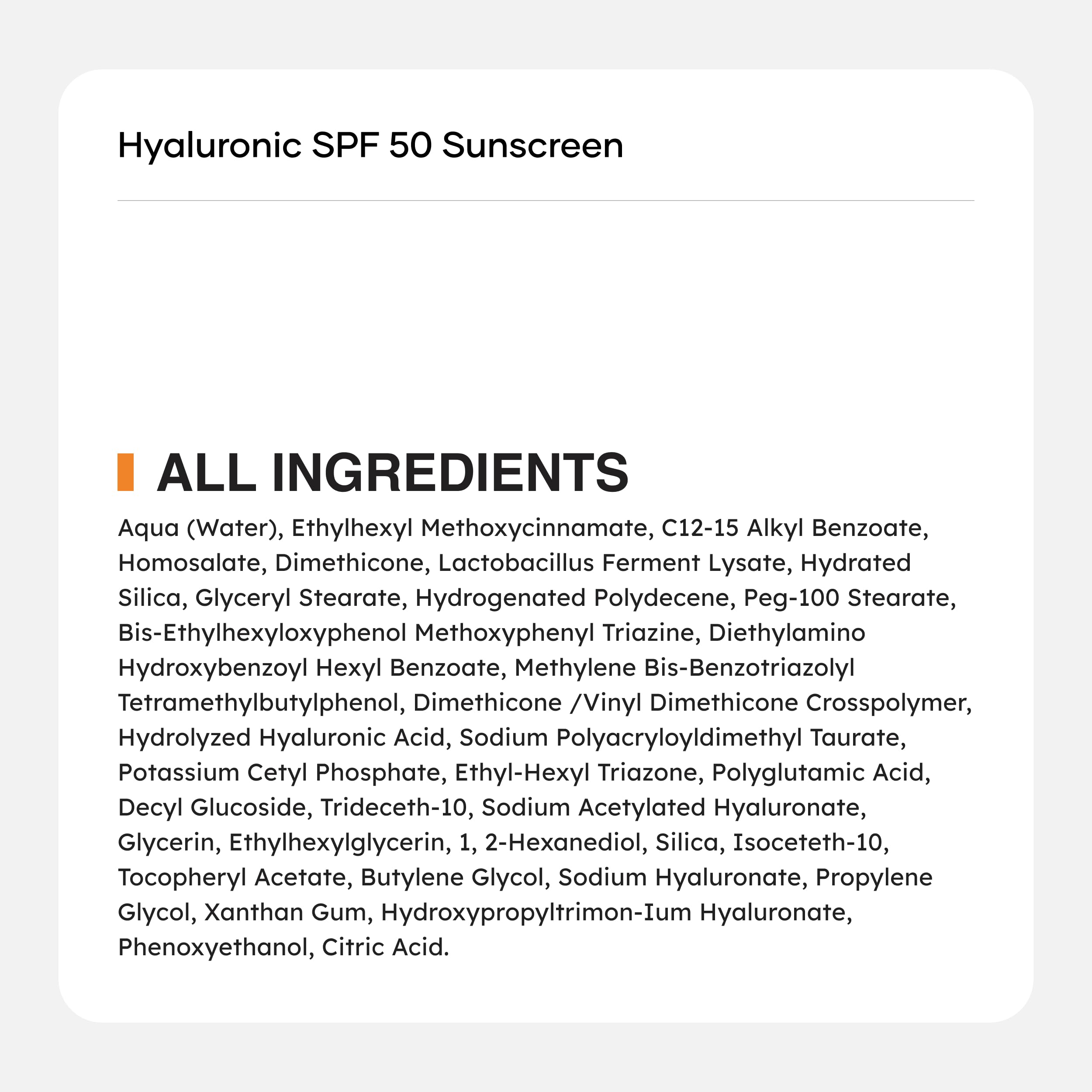 Hyaluronic SPF 50 Sunscreen - No White Cast! -8