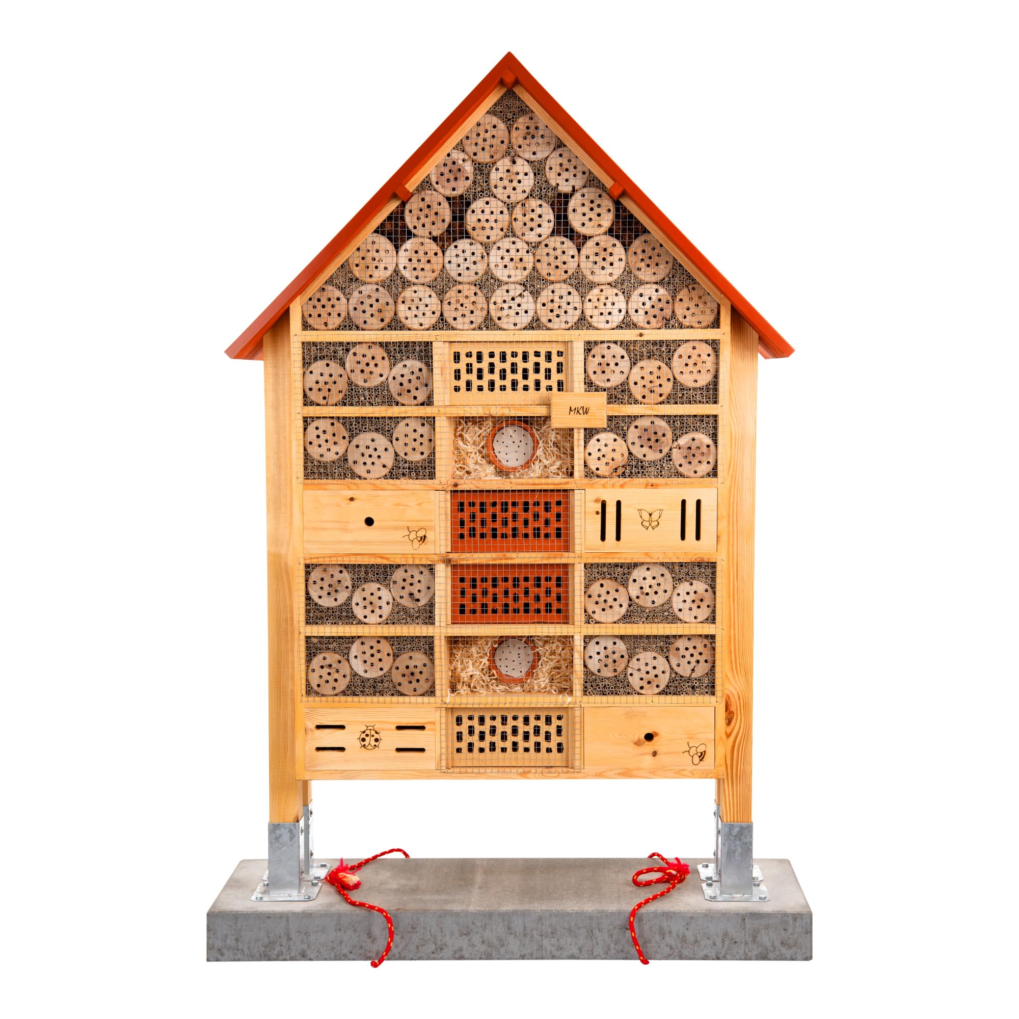 Insektenhotel - Wetterfest - Riesiges gemischtes beidseitig offenes Insektenhotel MKW Nr 1 - Insektenhaus aus massivem Laub- und Nadelholz - für Wildbienen, Marienkäfer & Schmetterlinge - Nisthilfe