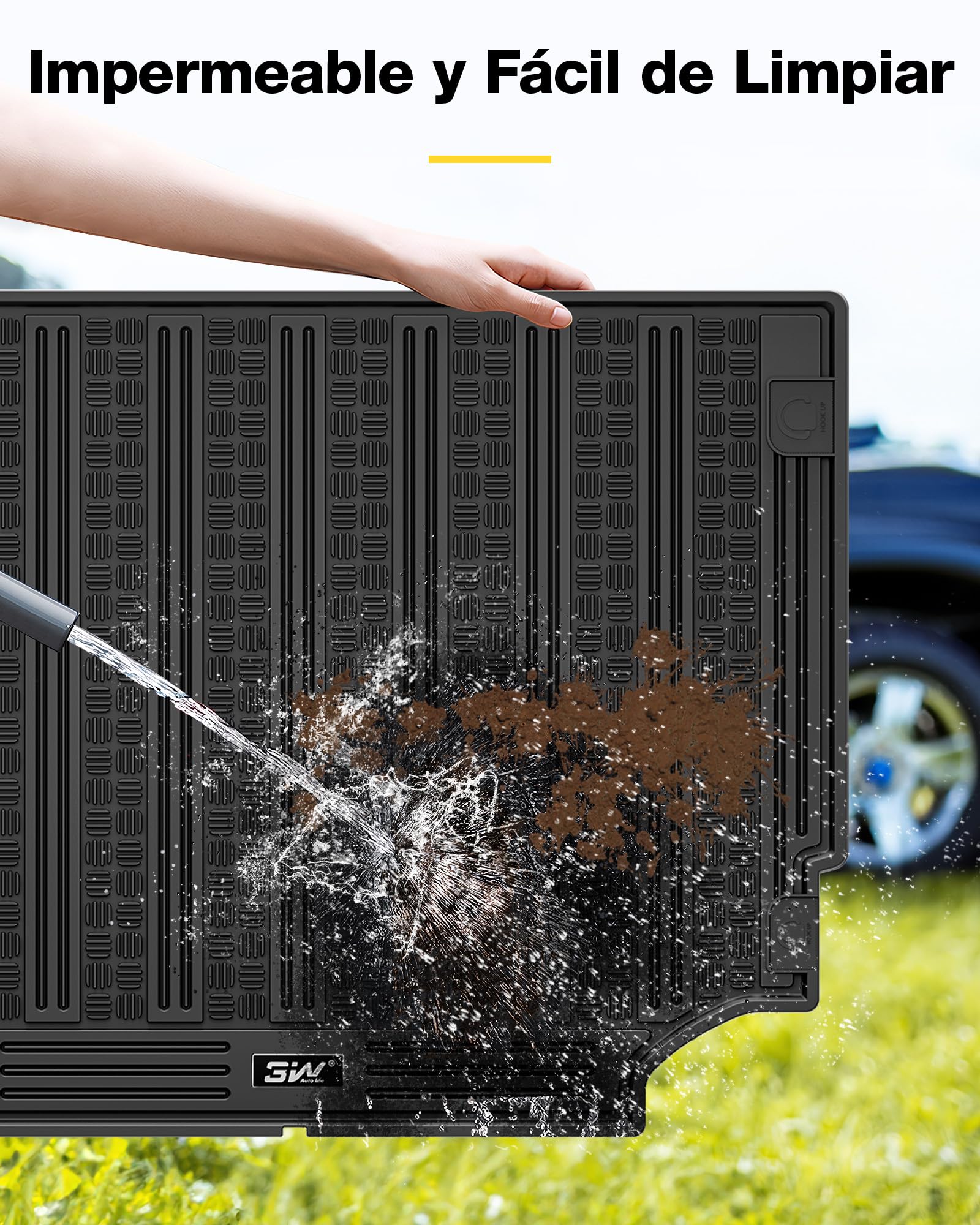 3W Alfombrilla Maletero de Coche para Land Rover Defender 110 L663 2020-2024, TPE Alfombrillas Maletero para Todo Tipo de Clima para Defender 110 Juego Completo de Alfombrillas, Accesorios