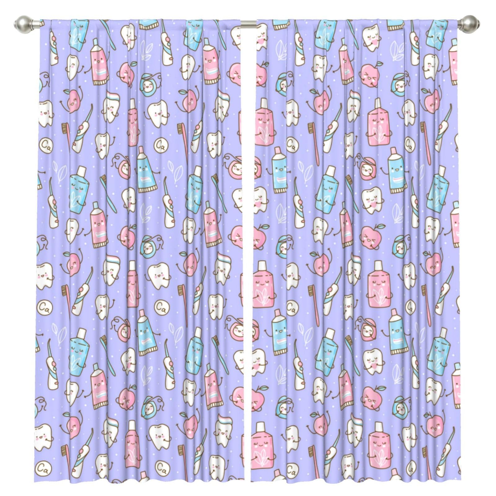 InOmak Dentist, 2 Panels Window Curtains 52 x 84 Inch Blackout Curtains for Living Room Bedroom