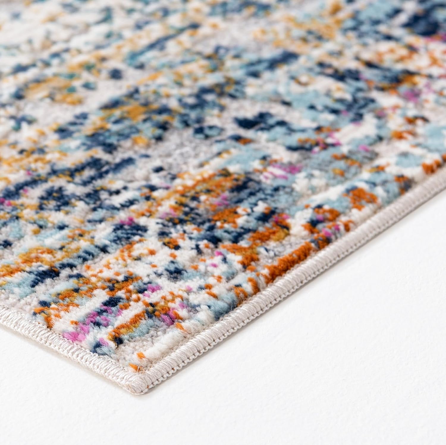 Rugs.com Malibu Collection Rug – 3x5 Multi Low-Pile Rug Perfect for Entryways, Kitchens, Breakfast Nooks, Accent Pieces