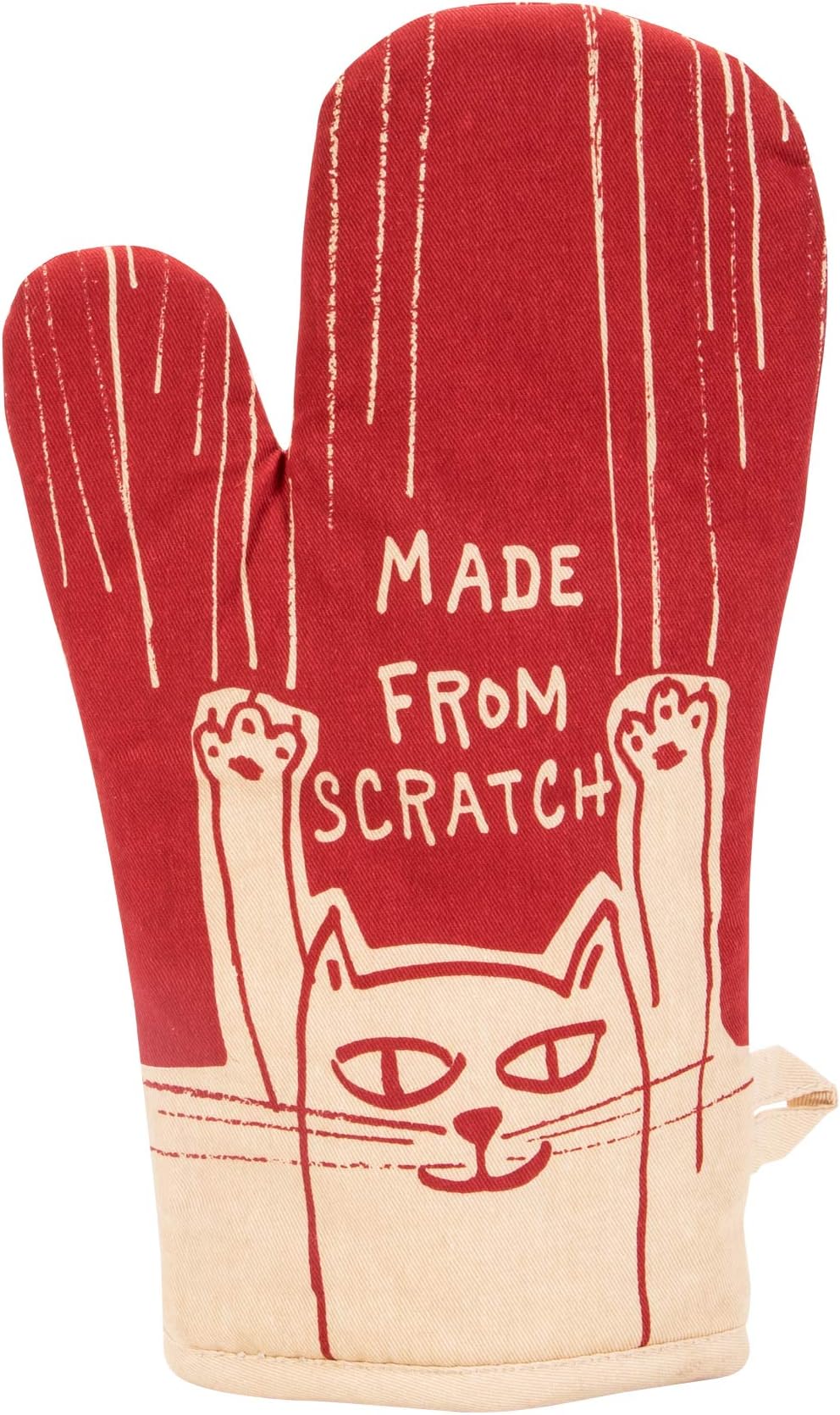 Made From Scratch Oven Mitt by Blue Q. Super-insulated quilting, natural-fitting shape, 100% cotton.