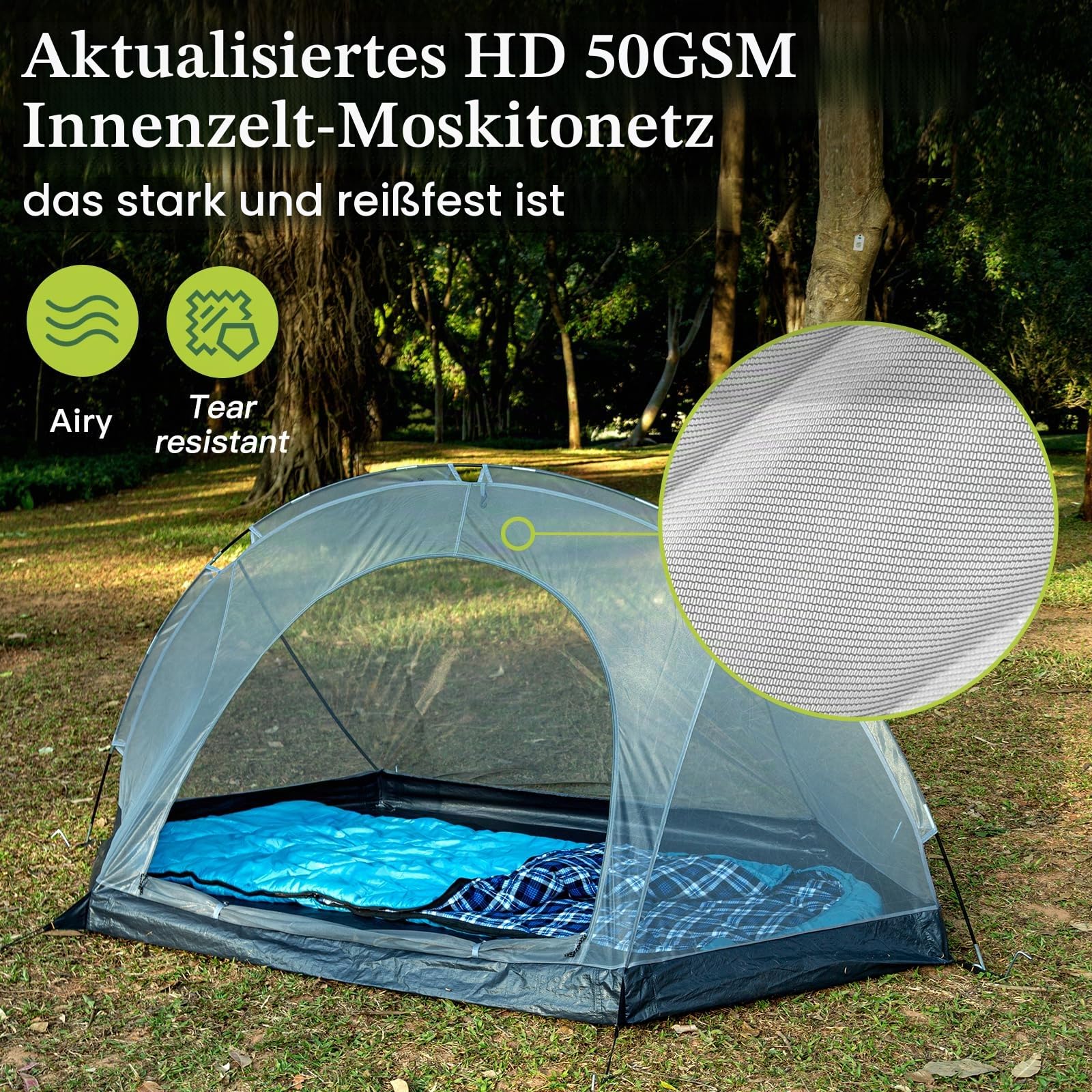 Zelt, Kuppelzelt 1 Person, Schneller Aufbau, Ultra-leicht biwakzelt, Wasserdicht, Kleines Packmaß, für Camping, Trekking, Outdoor, Festival