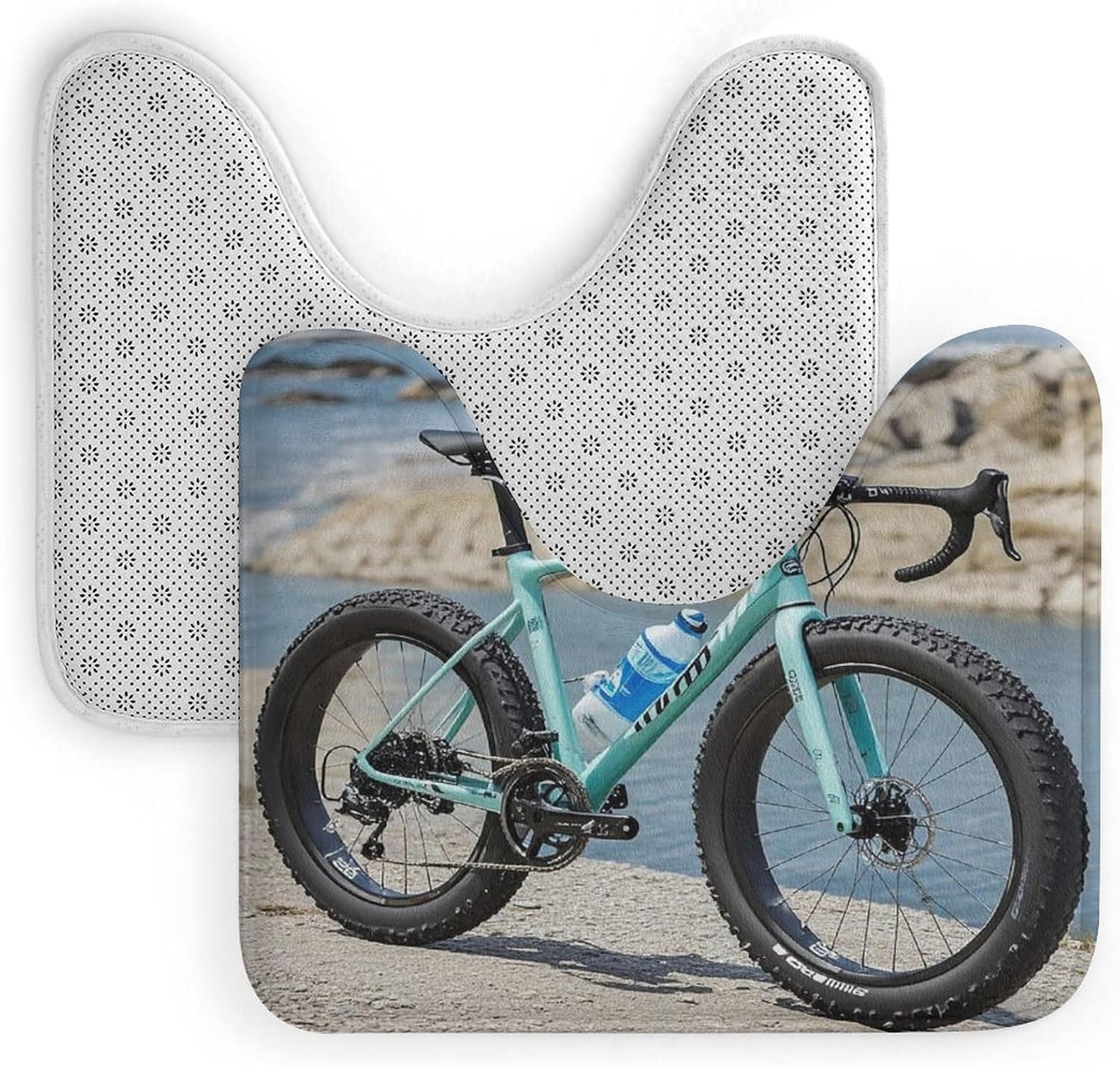 Road Bicycle U-Shaped Toilet Rug Absorbent Bathroom Mat image 4