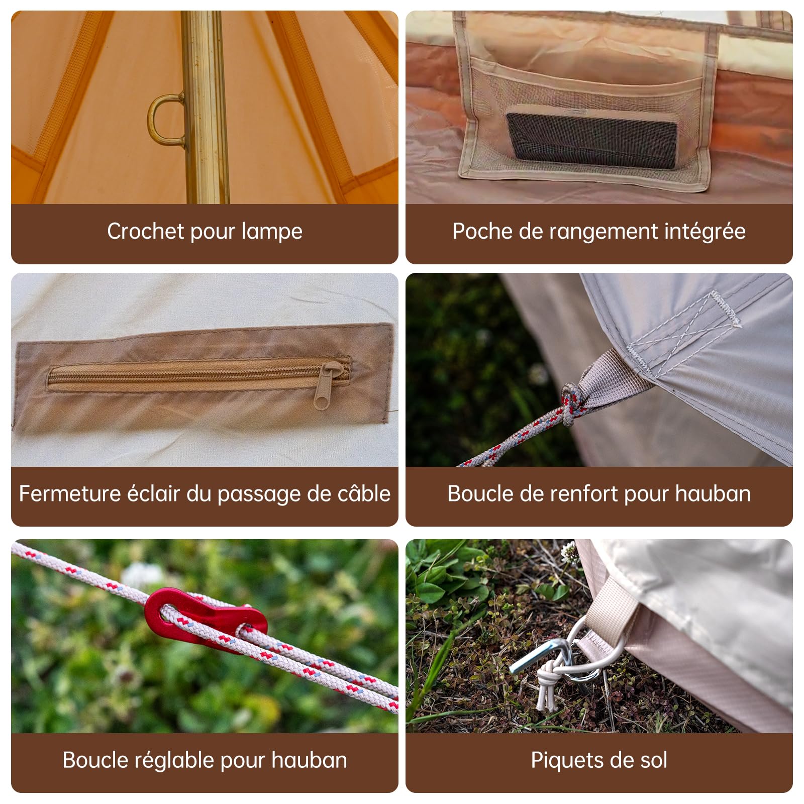 Oxford Tente cloche pour camping familial – yourte spacieuse de 5 m avec cric de poêle, grandes tentes glamping pour 6 à 8 personnes, abri extérieur 4 saisons