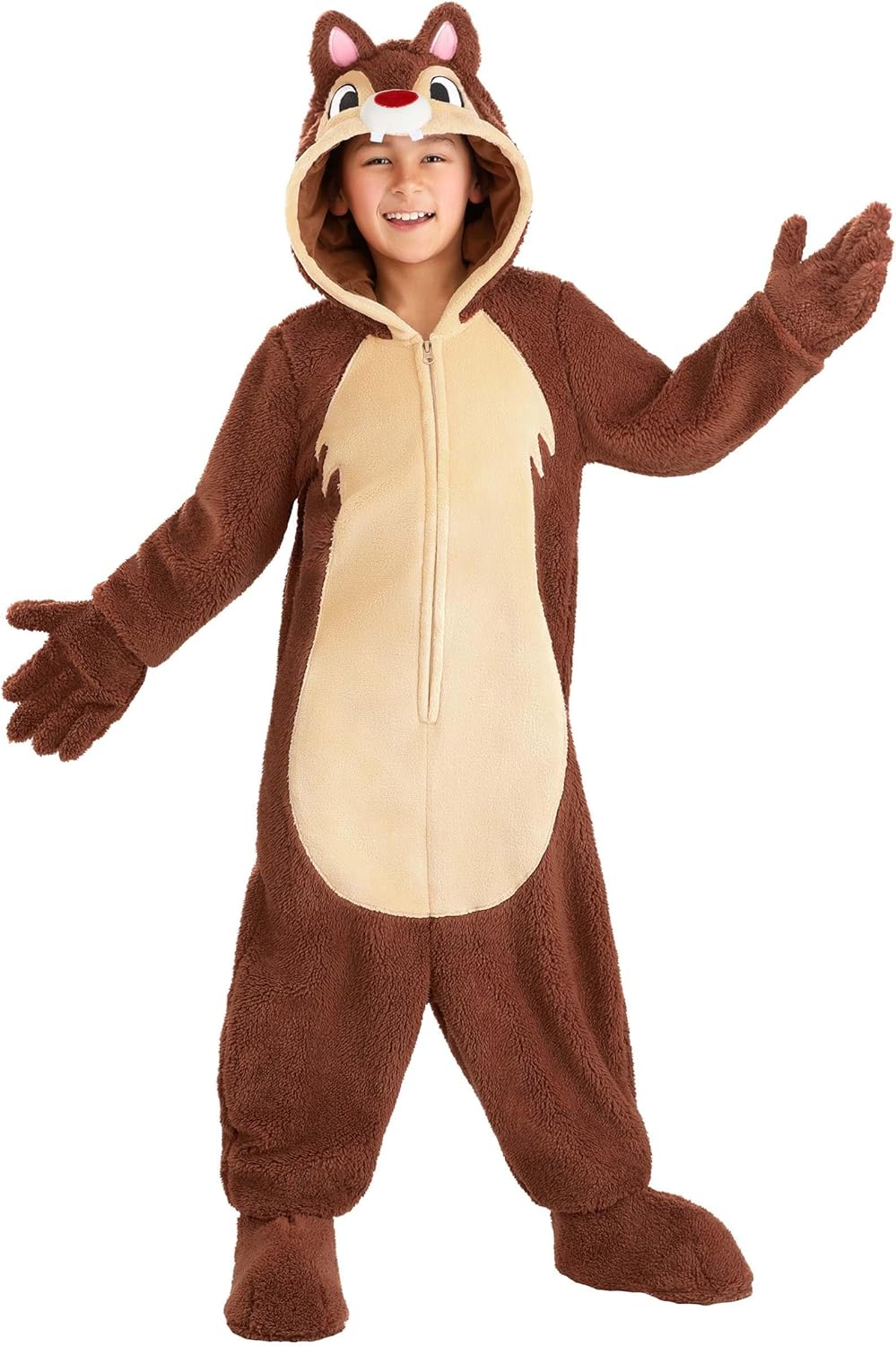 Disney Chip 'n Dale Dale Costume for Kids - Hooded Jumpsuit with Gloves & Shoe Covers - Officially Licensed