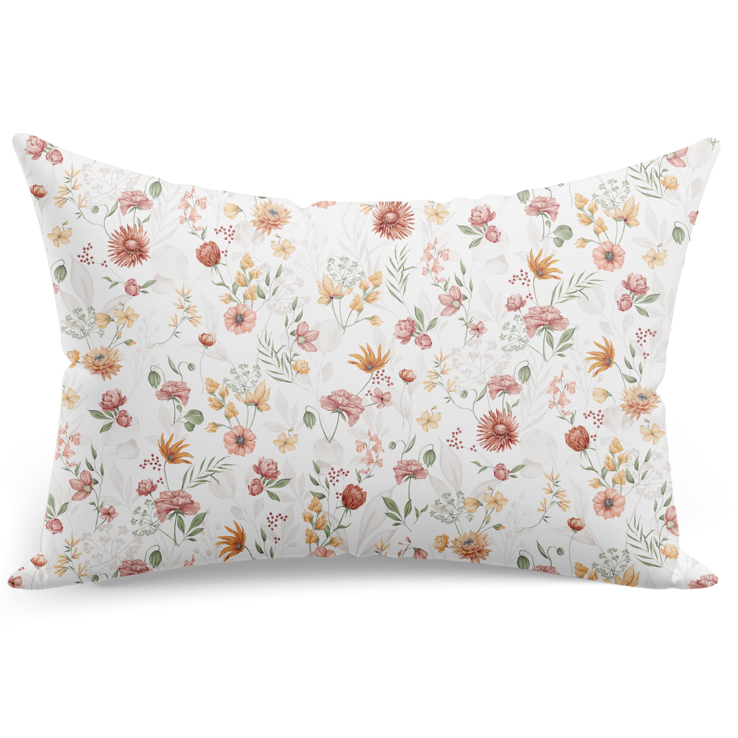 PinkZebra Kopfkissenbezug, Kissenbezug 40 x 60 cm aus 100% Baumwolle, Kissenhülle, Öko-tex Standard 100, bezüge mit Reißverschluss, Margeriten
